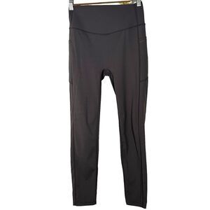 Woobilly Women's High Rise Butt Lifting Leggings Size Medium Gray Pockets